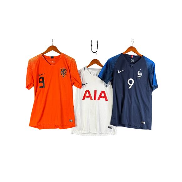 Nike Adidas FIFA Soccer Jersey Lot Chelsea AIA France #9 Haxton Men Small/Medium - Picture 1 of 16